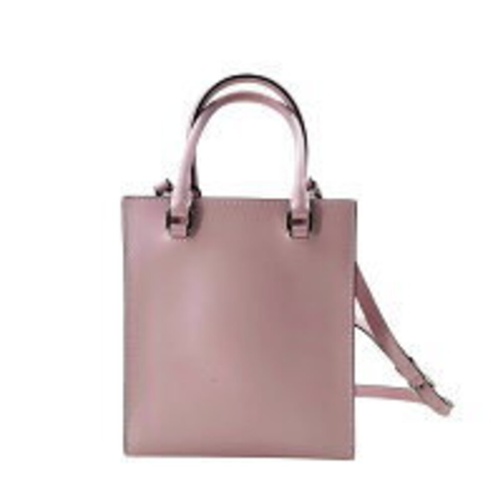Prada Logo Triangle Pink Tote HO Plate Handbag Leather